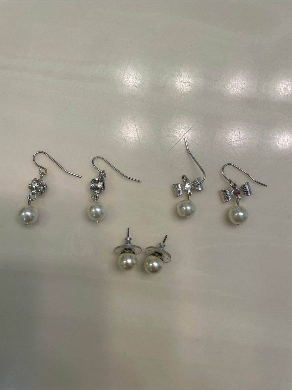 Faux Pearl Earring Set